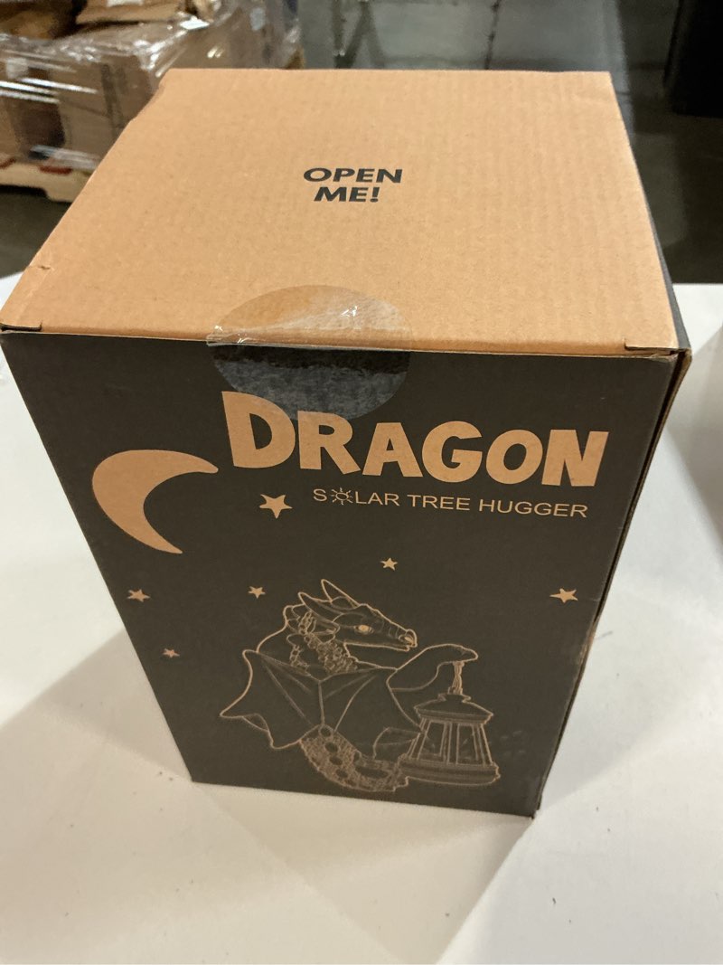 Condition photo showing New/Like New for Goodeco Dragon Tree Hugger Solar Lantern Garden Statue - 9.3 Inch Resin Dragon Decor for Outdoor, Perfect Garden Gift & Yard Decor