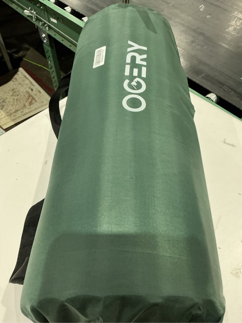 Condition photo showing As Is for ogery self inflating sleeping pad with electric pump, 3.15" ultra-thick memory foam camping pad, 4 season camping mattress pad with built-in pillow