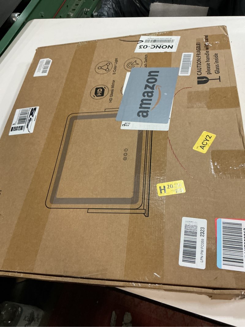 Condition photo showing New/Like New for FENNIO Vanity Mirror with Lights 22''x17'' Makeup Mirror with Lights,Vanity Mirror Touch Screen with 3-Color Lighting,Dimmable,for Vanity Desk Tabletop