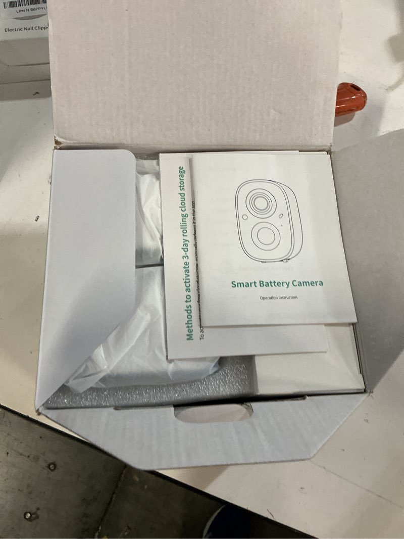Condition photo showing New/Like New for GMK Security Cameras Wireless Outdoor 4 Pack, 2K Battery Powered Cameras for Home Security, Color Night Vision, Motion Detection, 2-Way Talk, IP65 Waterproof, Remote Access, Cloud/SD Storage White WiFi Camera 4 Count (Pack of 1)