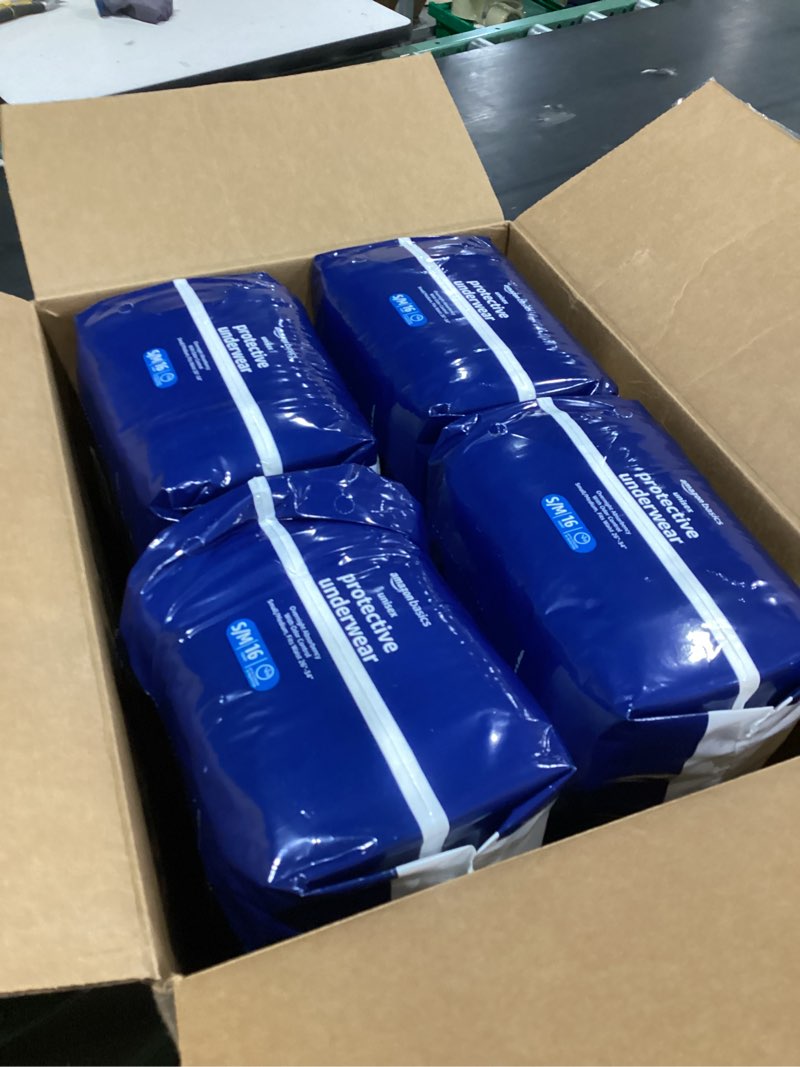 Amazon Basics Unisex Protective Underwear, Overnight Absorbency, Large, 56 Count, (4 Packs of 14)