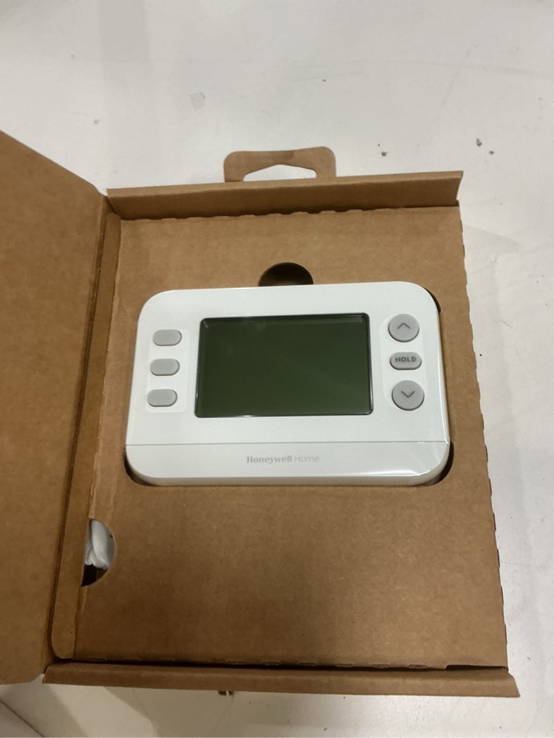 Condition photo showing Good Condition for New! Honeywell Home Programmable Thermostat, Single-Stage, 1 Heat/1 Cool Compatibility, 5-2 Day Schedule, X2P, White, RTH20B Single-Stage Compatible 5-2 Day Programmable