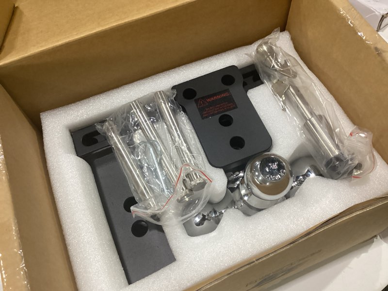 Condition photo showing New/Like New for geteen trailer hitches, adjustable trailer hitch ball mount - fits 2.5" receiver, tri-ball (1-7/8" x 2" x 2-5/16"), 7" drop, 15,000 gtw - gt25073b 7"drop-tri ball