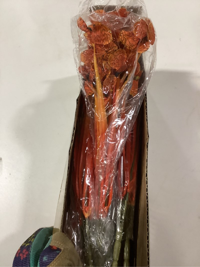 Condition photo showing Good Condition for 20 Bundles Artificial Fall Flowers No Fade Faux Autumn Plants Fake Flowers No Fade Faux Plastic Plants Thanksgiving Harvest Decoration (Fall Red) Fall Red 20Bundles
