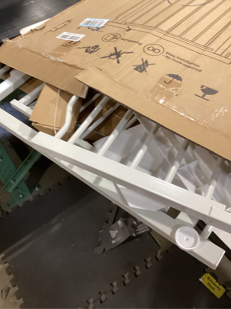 Condition photo showing As Is for Narrow Baby Gate or Doorways No Drill 29.13-33.86 Inch,Pressure Mounted Metal Child Gates for Wide Openings,Walk Through Pet Gate Indoor Auto Close,White 29.13-33.86inch INCOMPLETE 