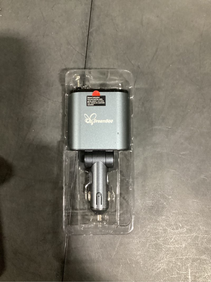 Condition photo showing Good Condition for dreambee retractable car charger,66w 4 in 1 super fast charge car phone charger,gifts for men women car truck accessories for iphone 17/16/15/14/13 pro max xr,ipad,samsung,pixel typec+lightning gray