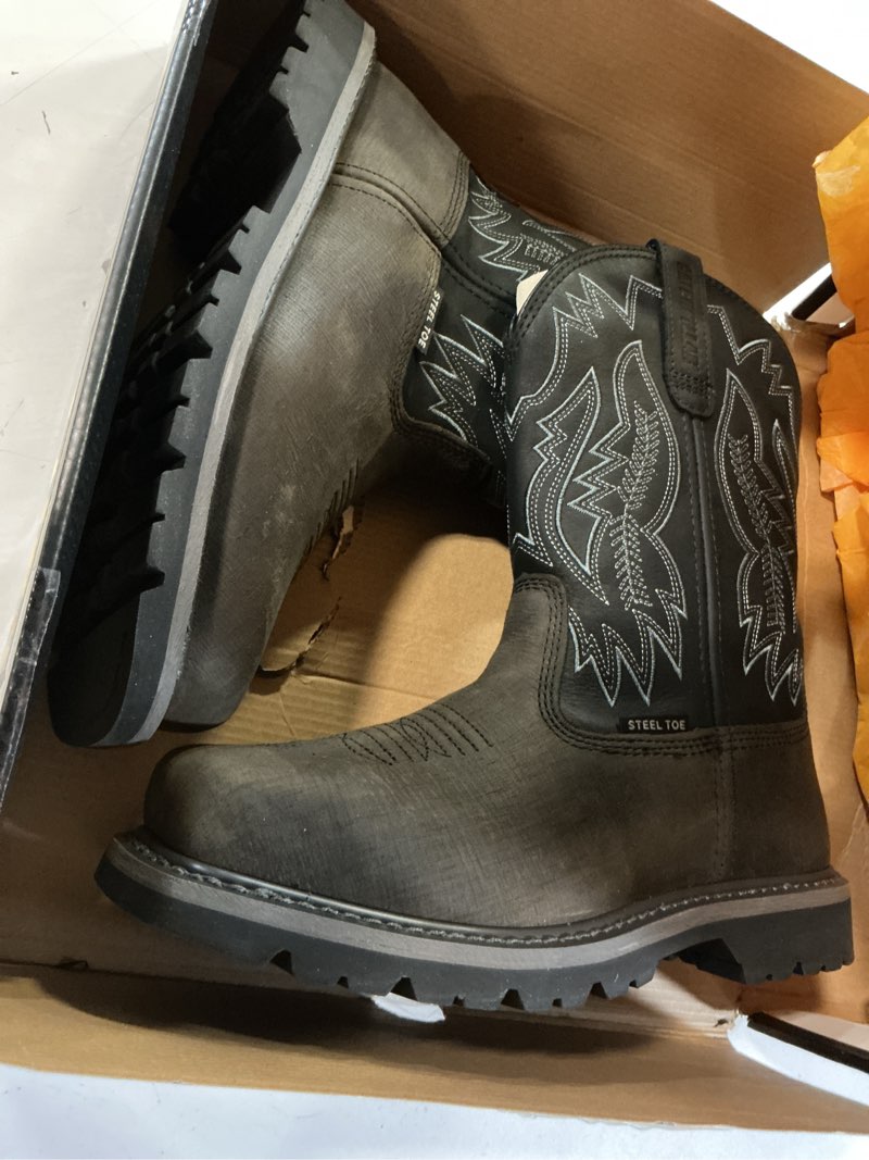 Condition photo showing Good Condition for cat mens colorado frontier steel toe 7 wide charcoal grey