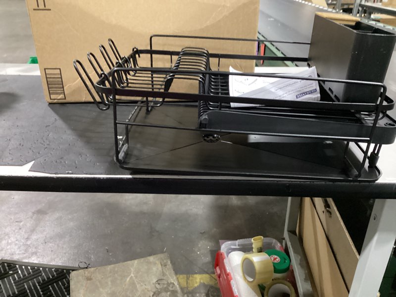 Condition photo showing Good Condition for (similar) kitsure dish drying rack - multi-functional dish rack for kitchen counter with cutlery holder, rust-proof storage solution with rotatable, 15.7\" x 12.0\" x 5.5\", black black 15.7\" x 12.0\" x 5.5\"