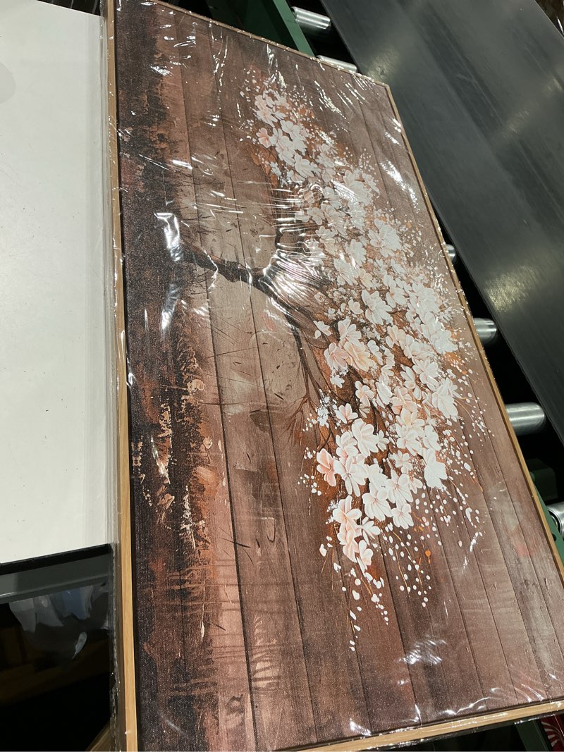 Condition photo showing Good Condition for wapluam landscape wall art,abstract wall art artwork forest canvas wall art vintage trees pictures decor canvas painting framed ready to hang living room bedroom and office wall decor 20x40 inch 20"l x 40"w forest watercolor painting wood framed