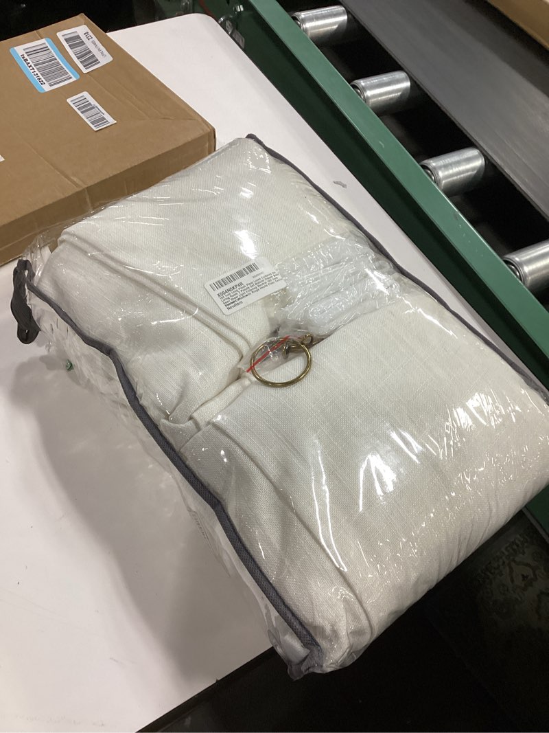 Condition photo showing Good Condition for 102 Inch Long Pinch Pleat Linen Curtains for Living Room 2 Panels Set Natural Cream Boho Semi Sheer Light Filtering Neutral 102 Inch Pleated Curtain with Rings Hooks Floor Ceiling Bedroom Window Natural 50"W x 102"L (Pack of 2)