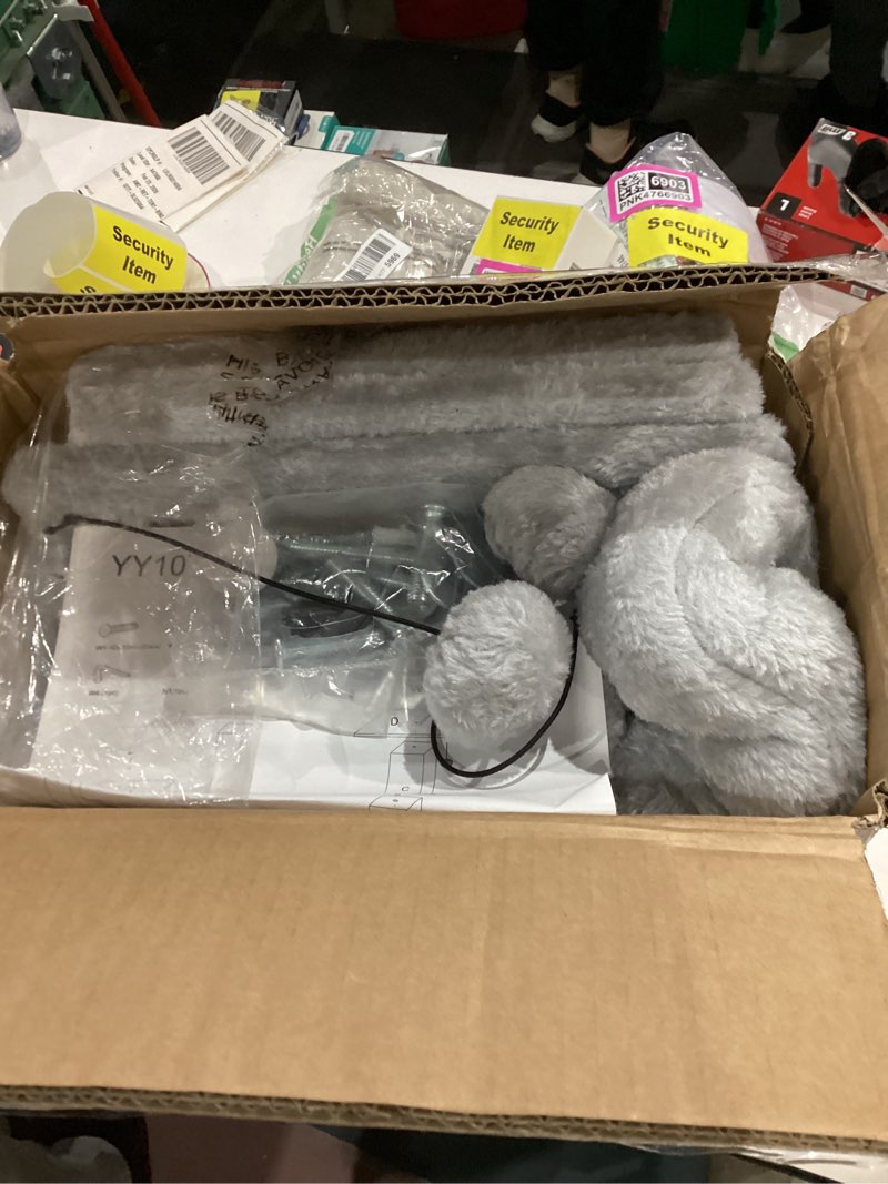 Condition photo showing Good Condition for 32" Cat Scratching Post for Indoor Cats, Sisal Cat Scratcher with Plush Perch, Large Scratch Post with Bed, Removable Cover, Sisal Fabric,Light Grey