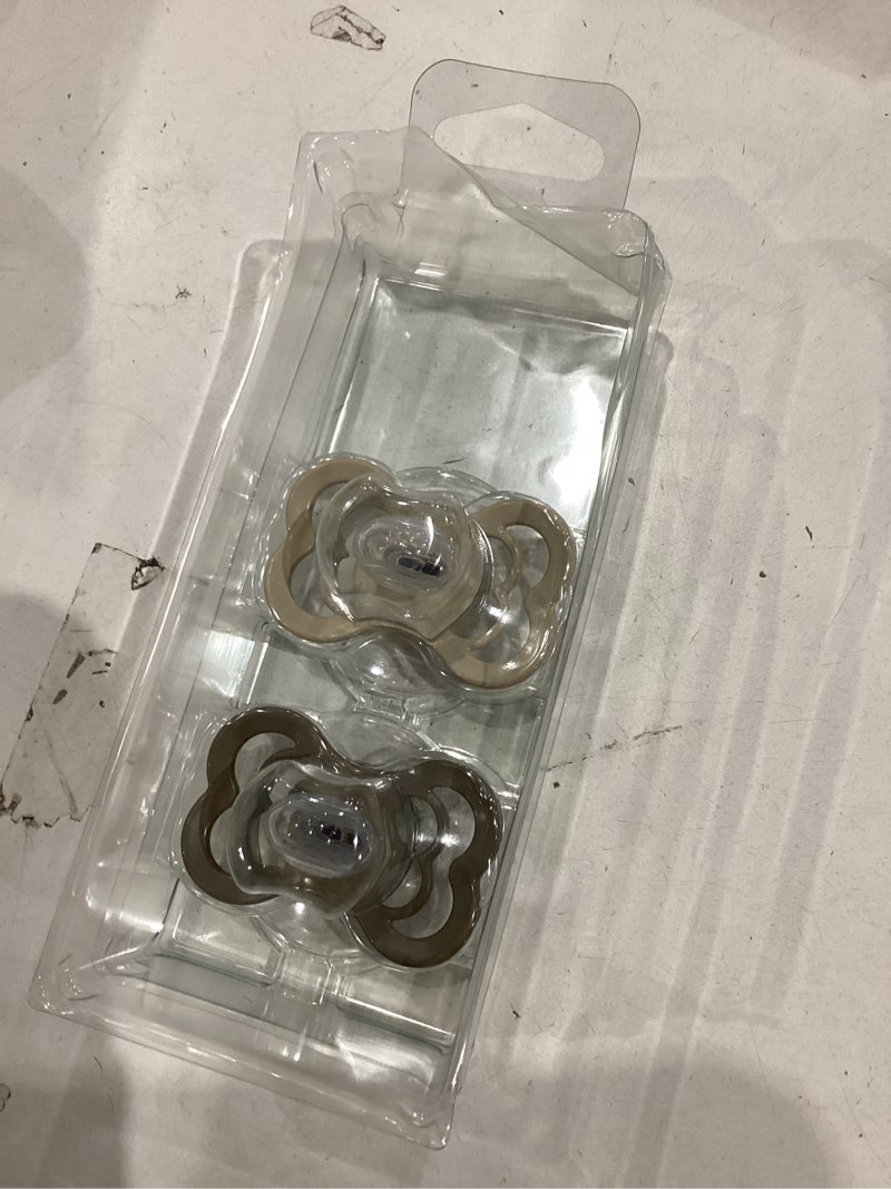 Condition photo showing Good Condition for bibs pacifiers - supreme collection | bpa-free baby pacifier | made in denmark | set of 2 vanilla/dark oak color premium soothers | size 6-18 months size 2 | 6-18 month vanilla/dark oak