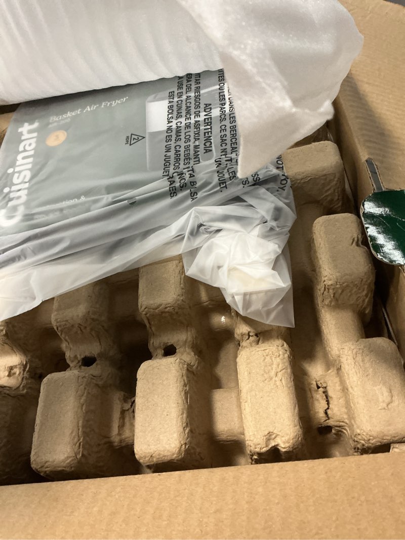 Condition photo showing New/Like New for Cuisinart Air Fryer, 6-Quart Basket Large Fryer with 5 Cooking Functions to Roast, Bake, Broil, Air Fry and Keep Warm, 5 Airfryer Presets, Dishwasher-Safe Parts, AIR-200NAS, Stainless Steel & Black 6 Qt. Window