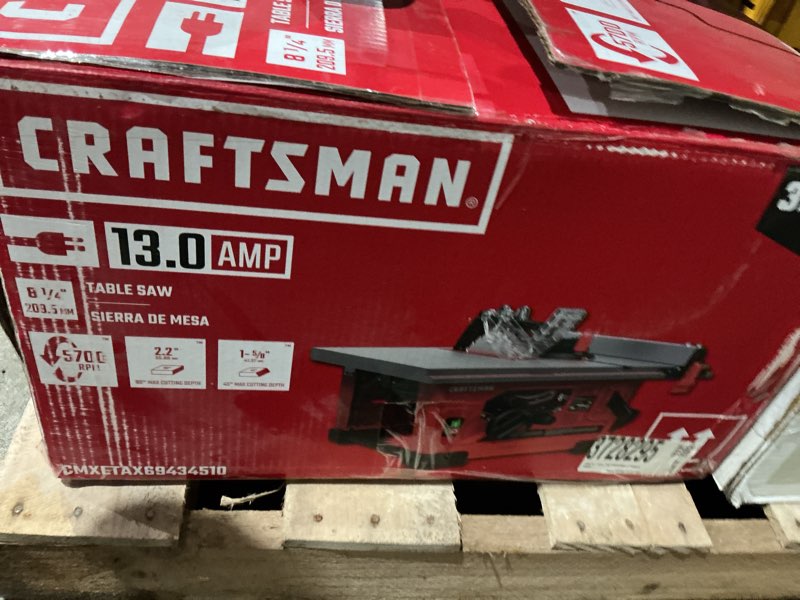 Condition photo showing As Is for craftsman 13 amps corded 8-1/4 in. 8-1/4 in. table saw