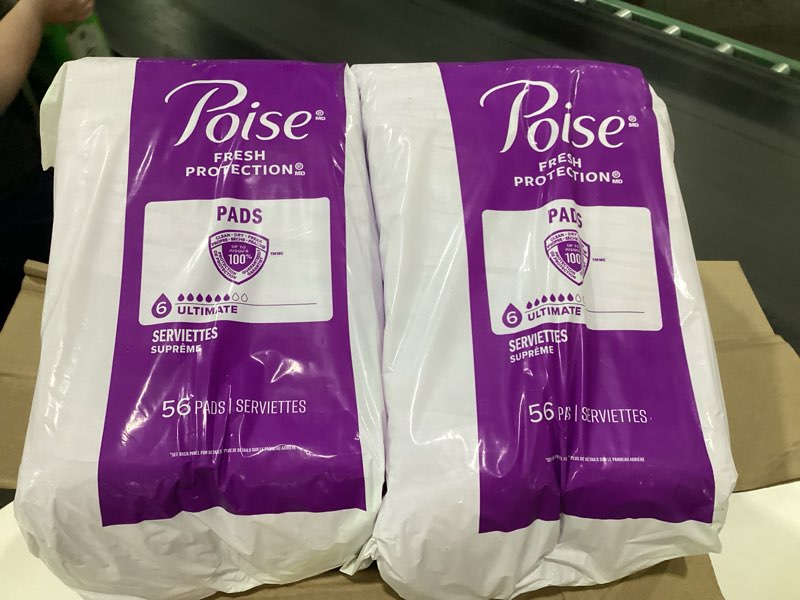 Condition photo showing New/Like New for Poise Incontinence & Postpartum Pads for Bladder Leaks, 6 Drop Ultimate Absorbency, Regular Length, 112 Count, Packaging May Vary Regular 112