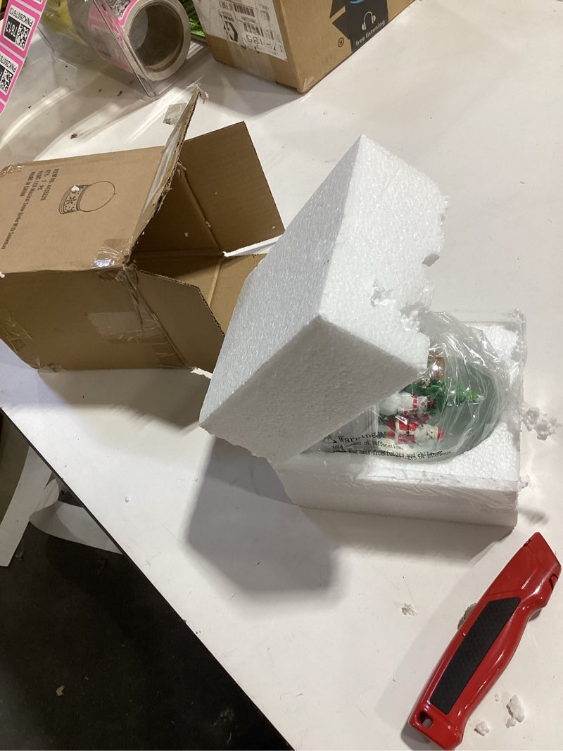Condition photo showing New/Like New for Vipush Christmas Snow Globe - Snowman Santa Style Musical Snow Globe with Color Changing Led Lights, Christmas Decorations with Music Box Gifts for Girls Kids, Decorations for Christmas & Birthday