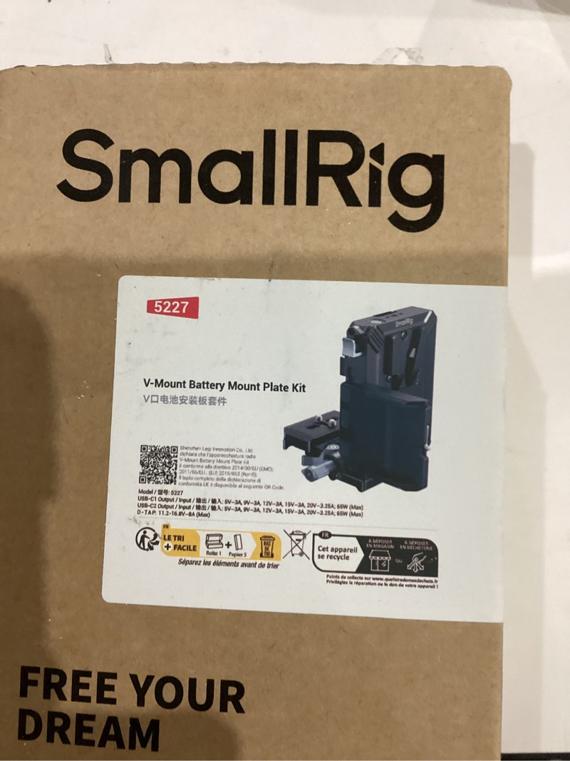 Condition photo showing As Is for SMALLRIG Upgraded V Mount Battery Plate Kit, w/ QR Plate for Arca, LCD Screen Protector & Cable Clips, D-Tap & USB-C Supply, All-in One Camera Video Rig for Mirrorless/DSLR, for NEEWER V Mount Battery Plate Kit for Arca