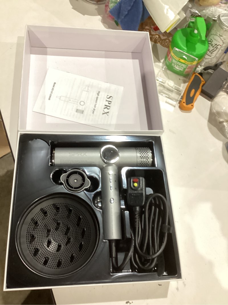 Condition photo showing Good Condition for High-Speed Ionic Hair Dryer with Diffuser,160,000 RPM Professional Brushless Motor Blow Dryer,Fast Drying Without Damage,500M Negative Ions,Lightweight Travel Design (Low Noise, Salon Quality) Silver