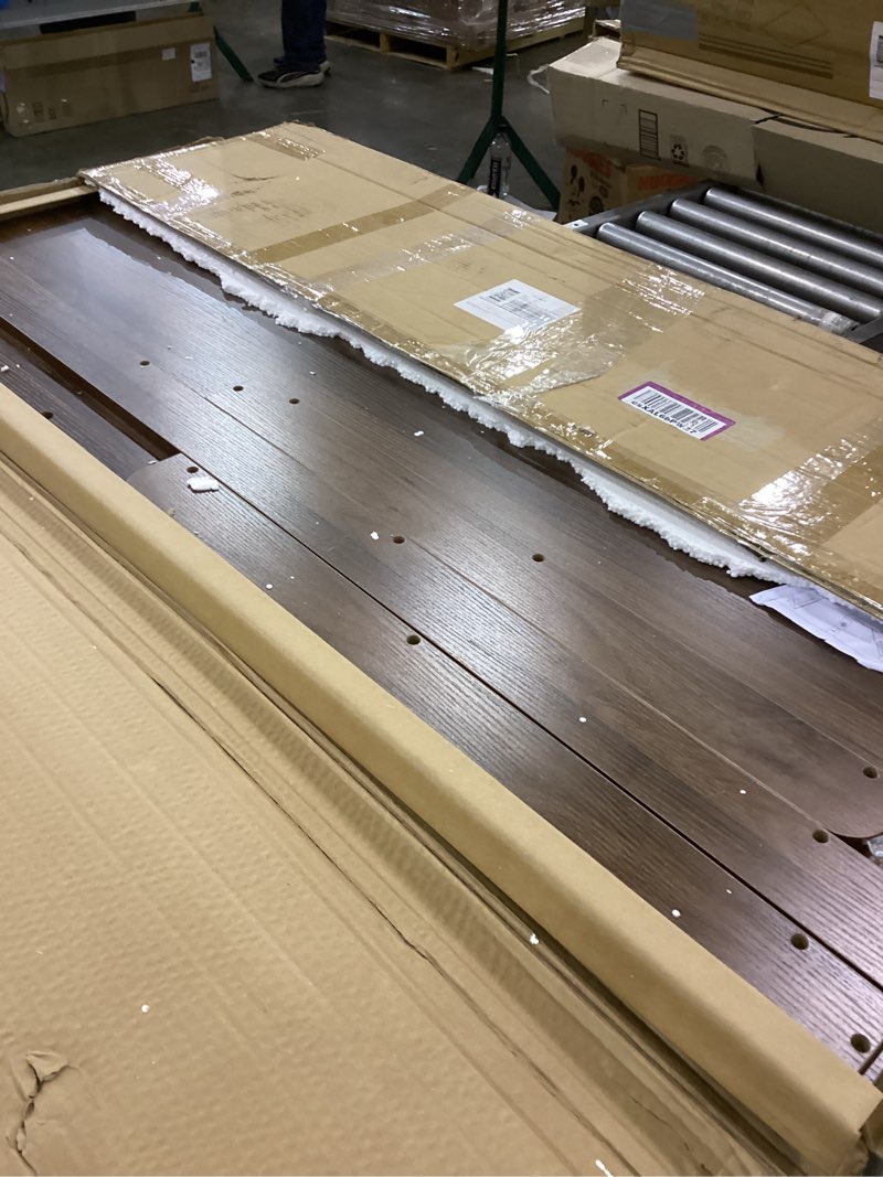 Condition photo showing Good Condition for Washer Dryer Countertop, 54" x 27.5" Laundry Countertop with Edge Rails, Walnut Wood Topper with Non-Slip Pad, Universal Fit Laundry Room Organization