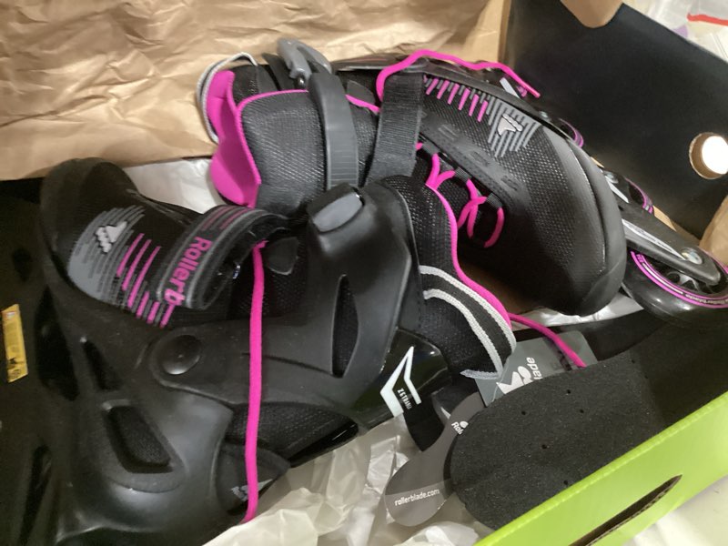 rollerblade zetrablade women's adult fitness inline skate, black and pink, performance inline skates