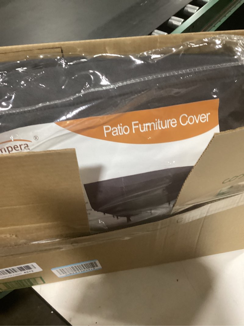 Condition photo showing Good Condition for Tempera Patio Furniture Cover, Outdoor Table Covers Waterproof Rectangle, Heavy Duty Deck Furniture Covers for Winter, 128''L x 82''W x 27.8''H, Space Grey