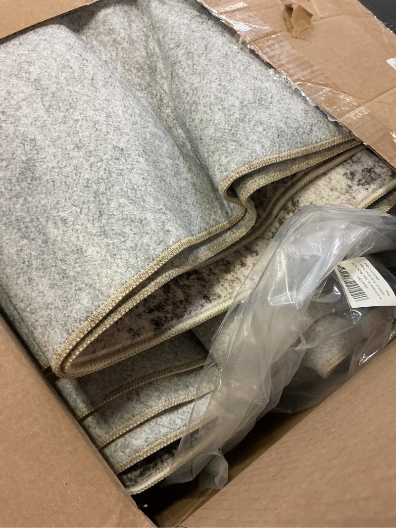 Condition photo showing Good Condition for 3x20 ft extra long hallway runner rug - non-slip washable floor runner with rubber backing, modern low pile thin wide carpet for entryway, kitchen, living room (brown beige, 3x20) 3' x 20' (rectangular) brown beige