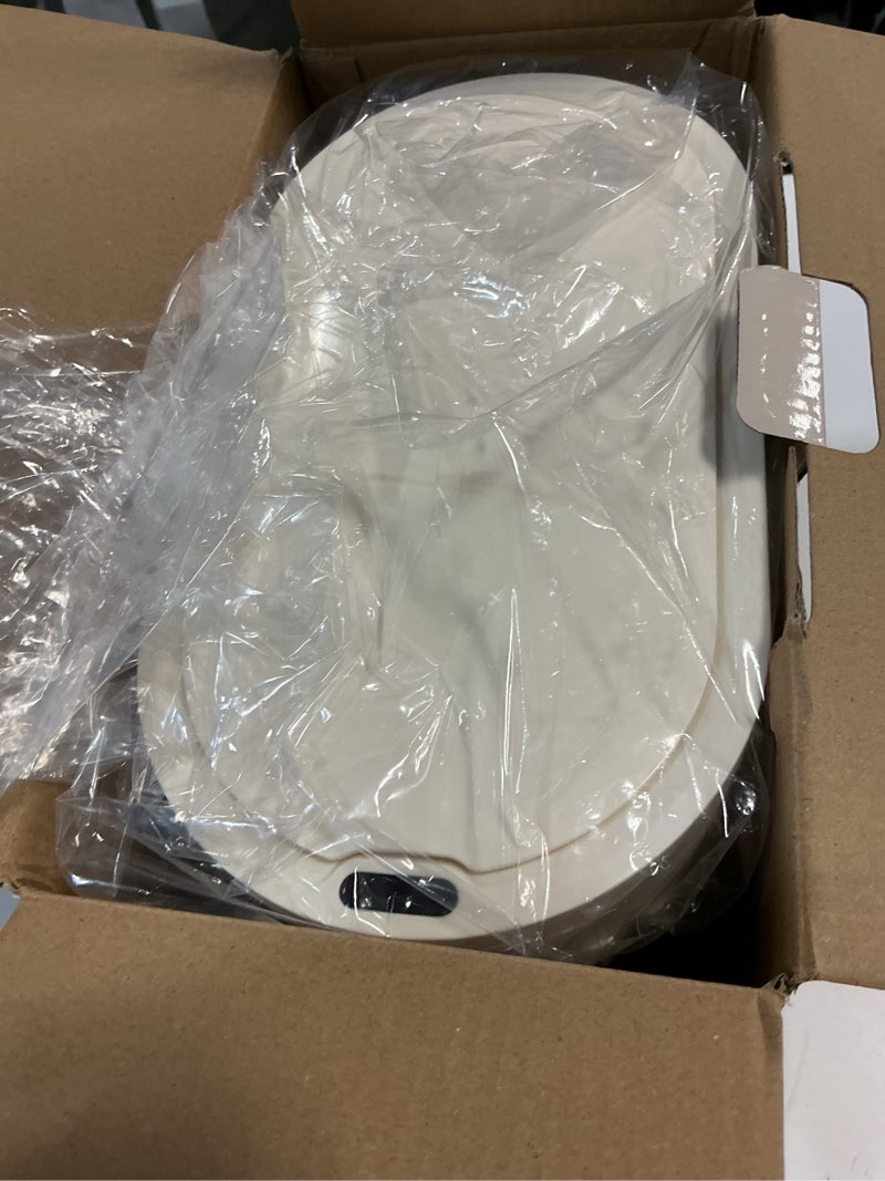 Condition photo showing New/Like New for elpheco 2 gallon sensor trash can - 7.5l waterproof motion sensor trash can, automatic bathroom trash bin, slim garbage can, bathroom, office, bedroom, beige beige 2 gallon