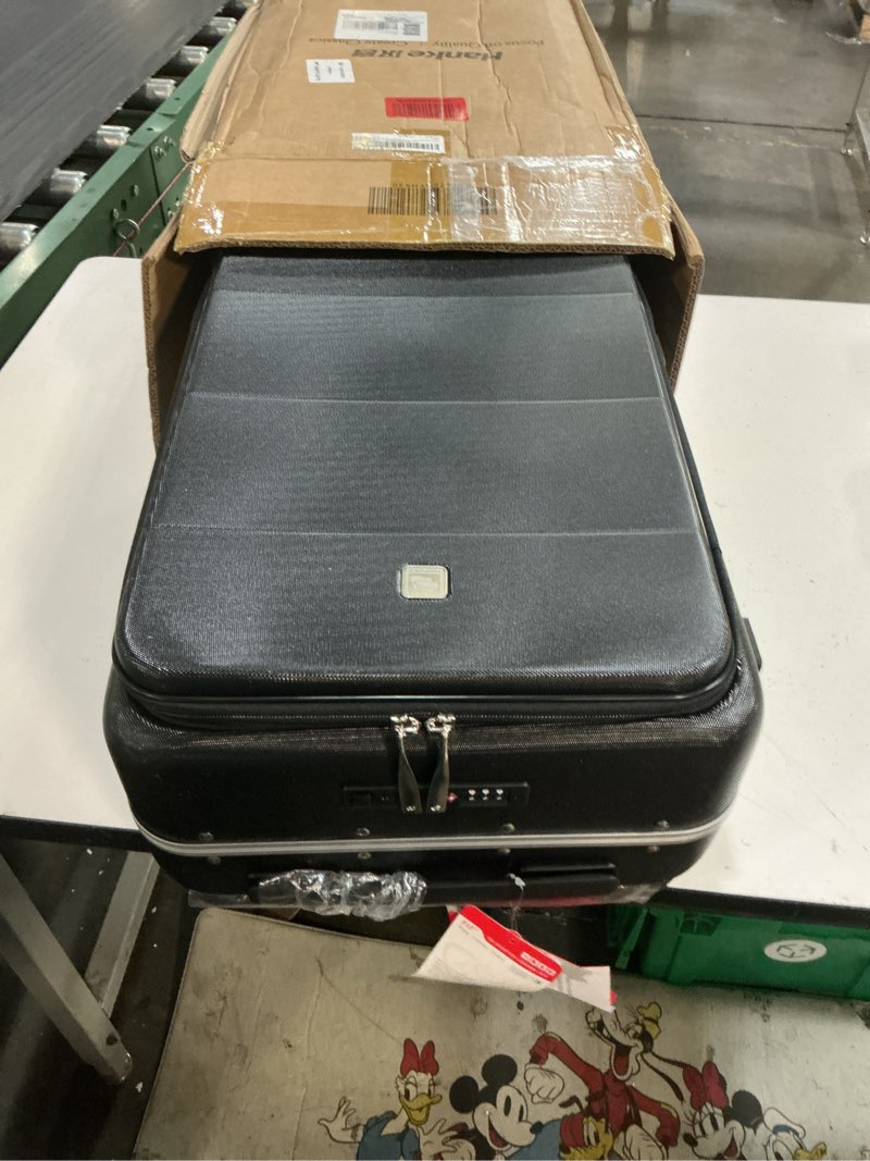 Condition photo showing New/Like New for hanke top opening carry on luggage 20 inch aluminum frame hardside suitcase | trunk wide handle luggage, all-pc shell, silent 360°spinner wheels, lightweight?tsa lock, 40l deep main compartment jet black jet black 20 inch