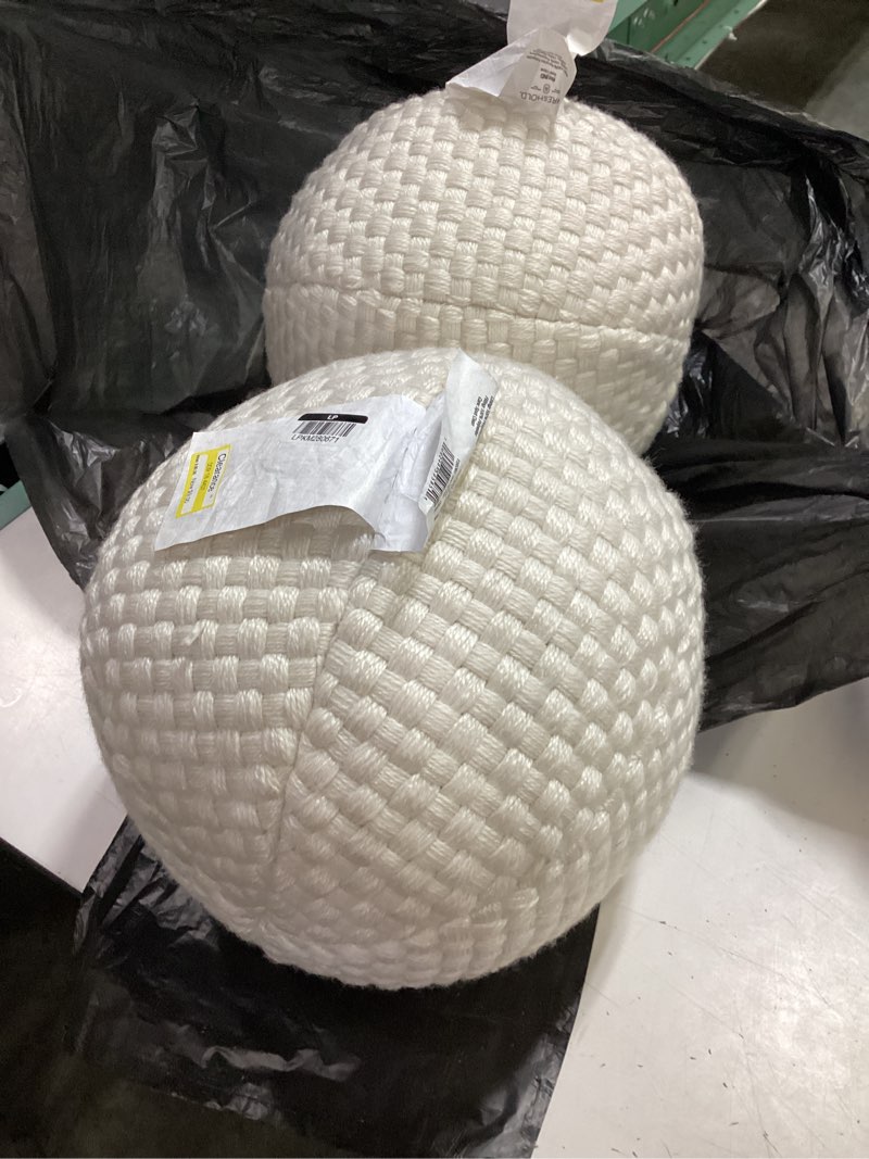 Condition photo showing As Is for 11"x11" spherical accent pillow ivory - threshold™ (of 2 pieces)
