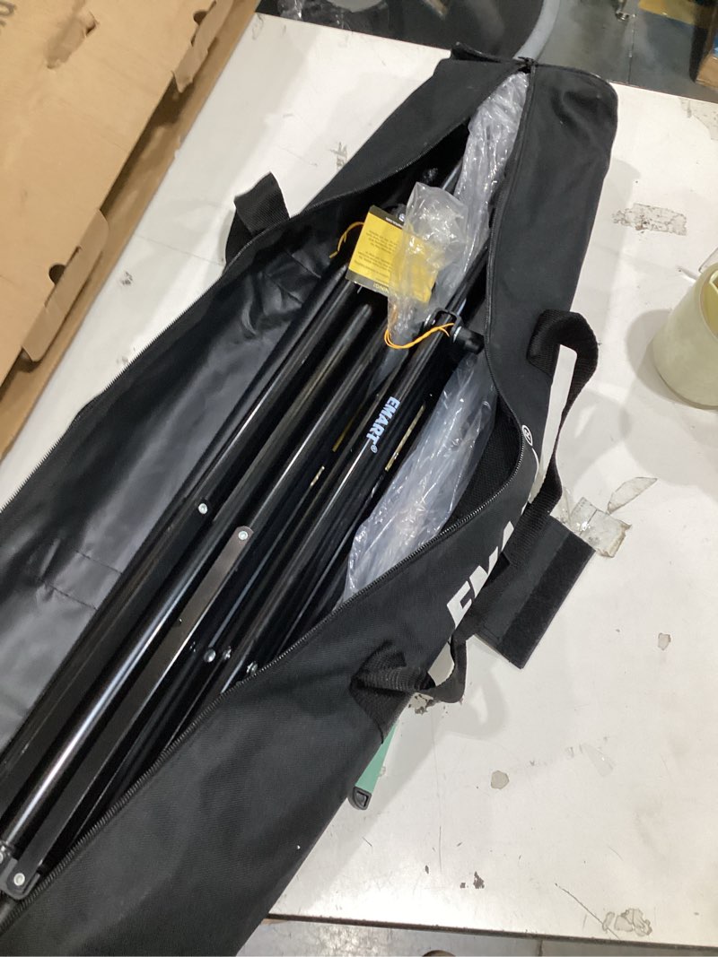 Condition photo showing As Is for emart 7 ft light stand for photography, portable photo video tripod stand, 2 pack lighting stand with carry case for speedlight, flash, softbox,strobe light, camera, photographic portrait black