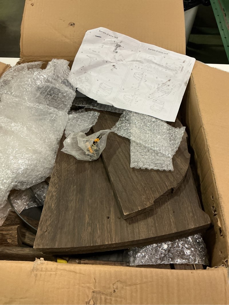 Condition photo showing Good Condition for Whiskey Barrel Rack,Vintage Wall Mounted Wine Rack for Kitchen Storage Hand Crafted Liquor Bar Shelves Wine Shelf Bourbon Whiskey Barrel Shelf Home Decor