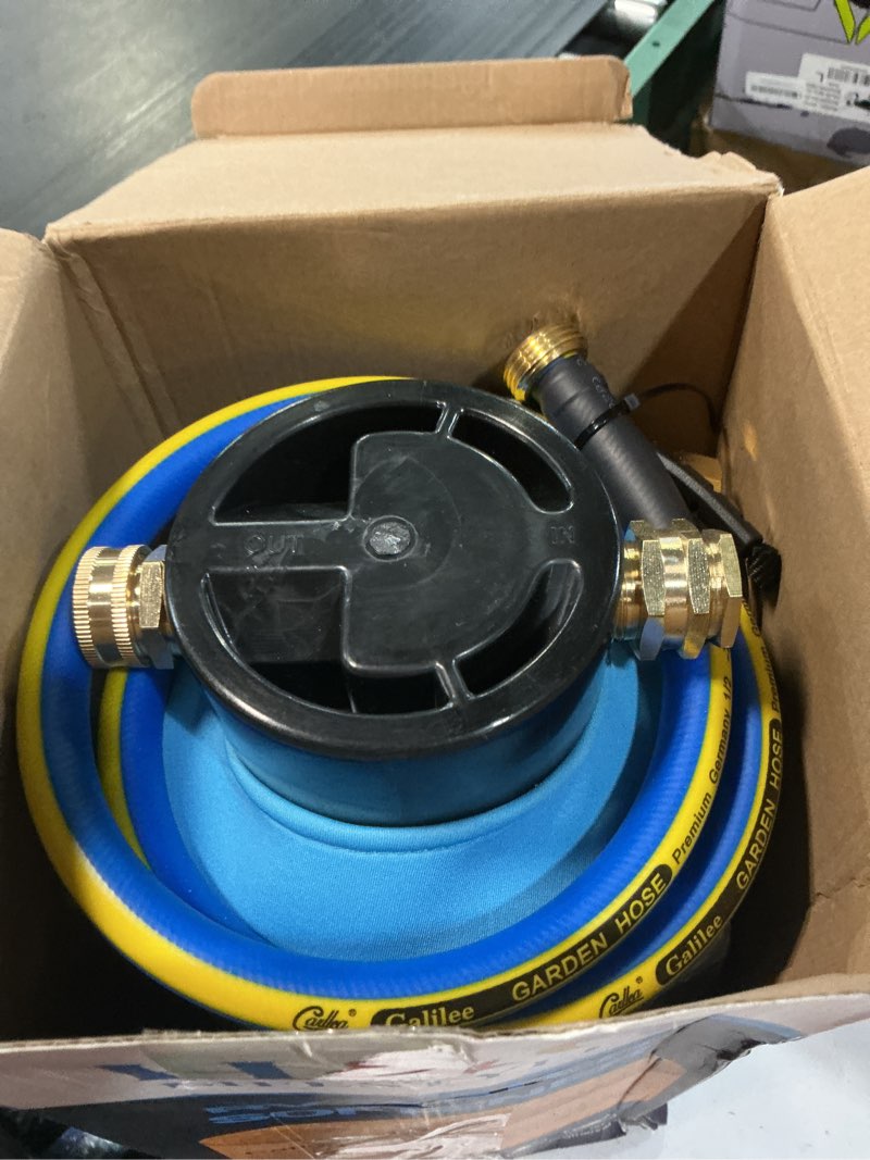 Condition photo showing As Is for h&g lifestyles rv water filter,iron filter for well water, remove iron manganese calcium and magnesium, rv water softener filtration system for garden hose, with 3/4" ght brass adapter iron water filter