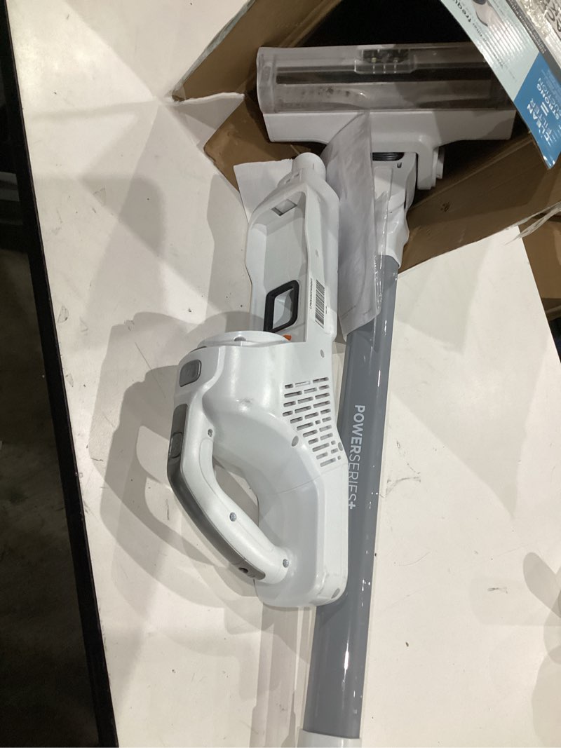 Condition photo showing As Is for black+decker powerseries+ 20v max cordless stick vacuum cleaner with led floor lights, bagless, lightweight, cordless vacuum cleaners for home, up to 44 minutes, powerful suction, gray (bhfea520j) 20v vacuum