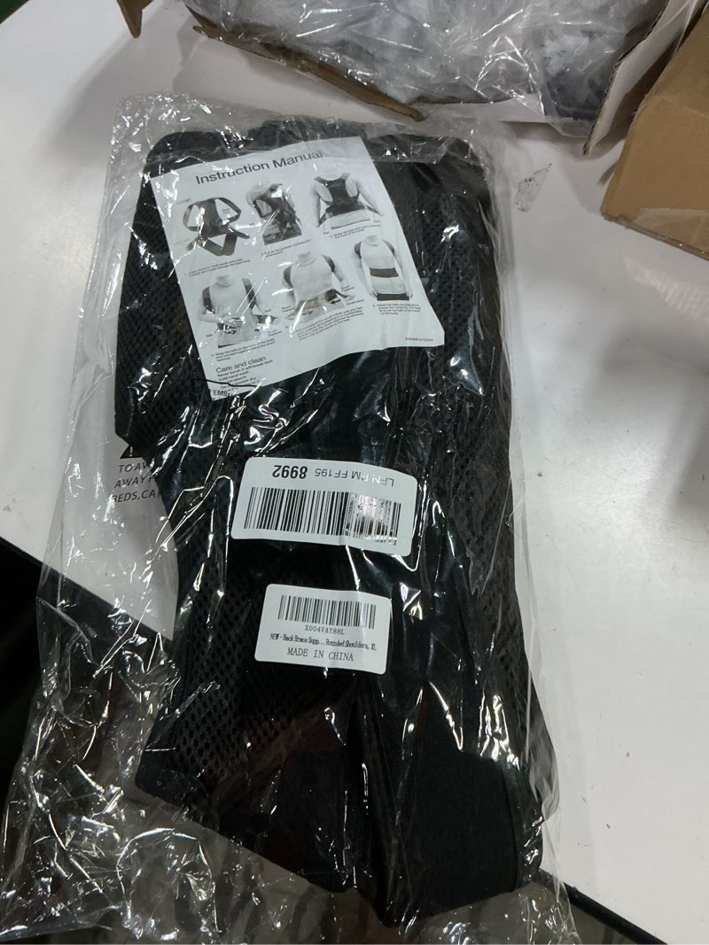 Condition photo showing Good Condition for Back Brace Support Posture Corrector for Men – Full Back Support for Upper, Mid & Lower Back Pain Relief, Ergonomic 3-in-1 System Improves Posture & Helps with Slouching, Rounded Shoulders (1, X-Large) X-Large 1