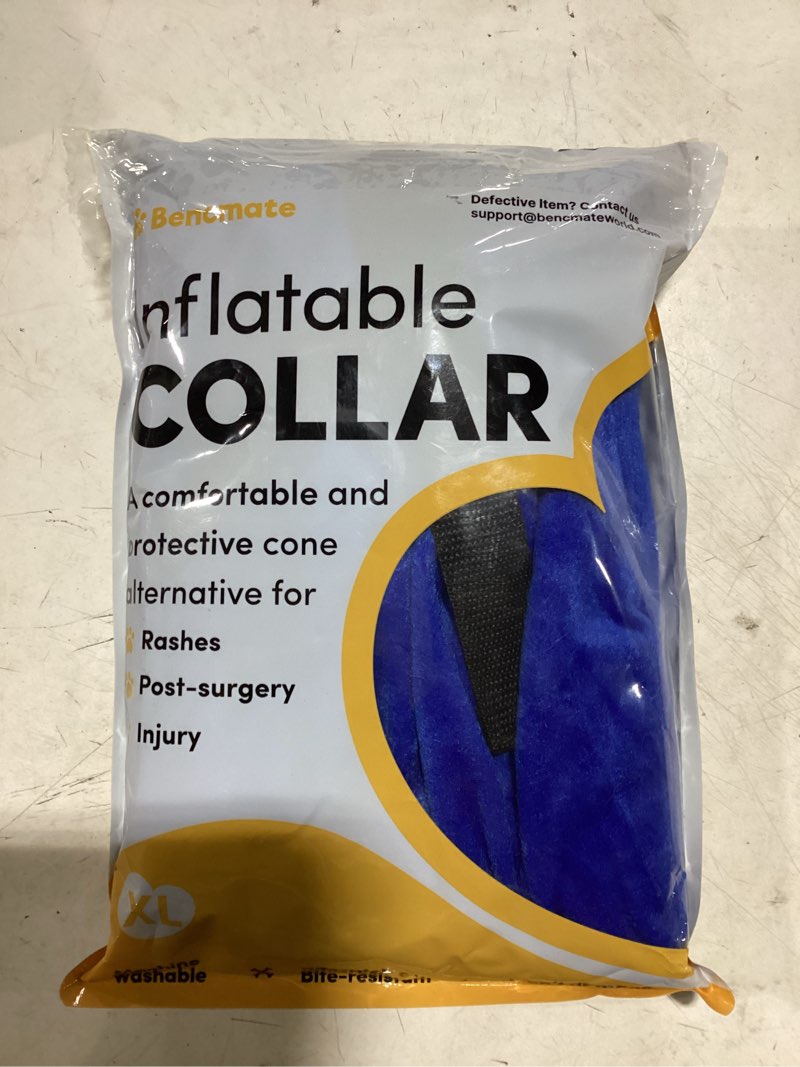 Condition photo showing Good Condition for bencmate inflatable dog cone collar alternative, soft dog cone for small medium large dogs and cats, neck recovery ecollar donut collar after surgery (x-large, blue) blue x-large [neck:18"-21"]