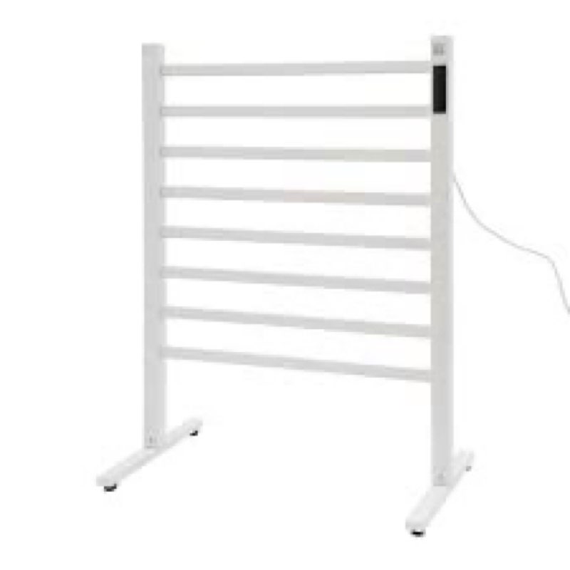 linklife heated towel warmer rack for bathroom, wall mounted towel rack, ipx4 waterproof towel warming rack with timer 1-8 h & temperature control 100-140°f, towel rack warmer with 8 bars, white white 8 bars