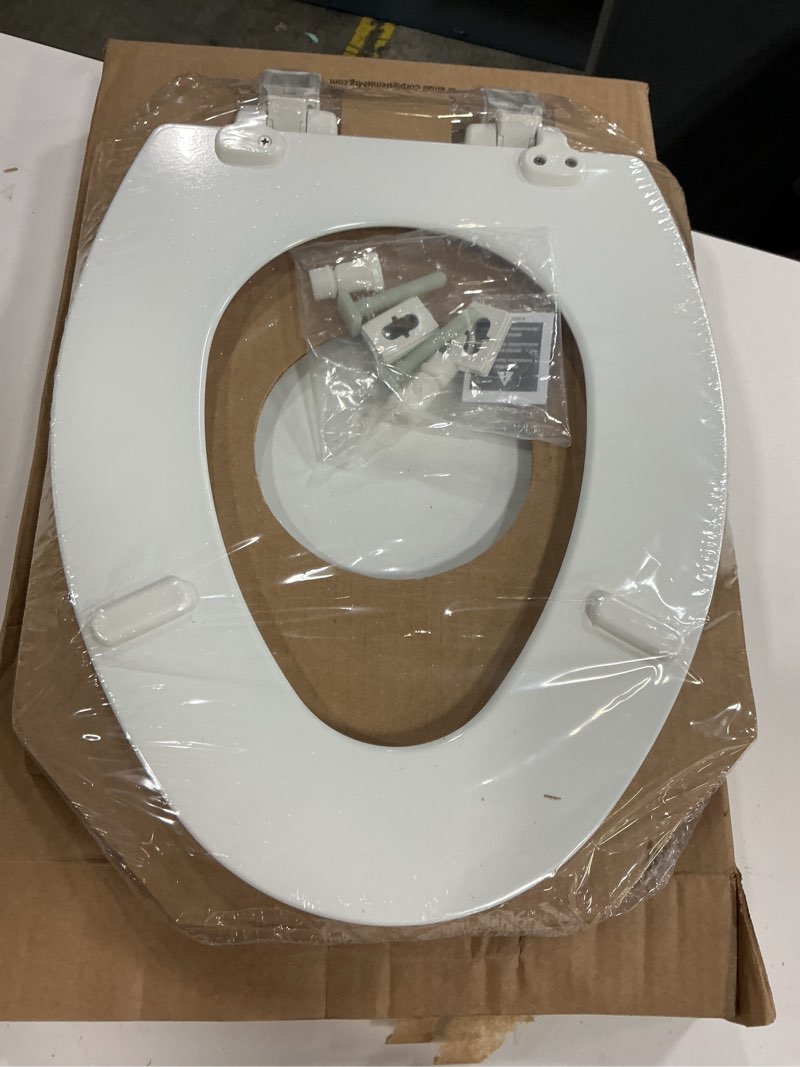 Condition photo showing New/Like New for mayfair 1847slow 000 kendall slow-close  removable enameled wood toilet seat that will never loosen  1 pack elongated - premium hinge  white