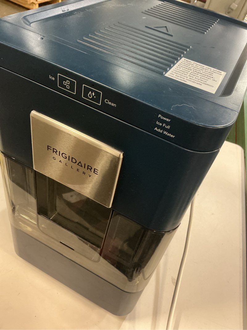 Condition photo showing As Is for Frigidaire Nugget Ice Maker, Countertop Ice Machine with Transparent Window, Sonic Ice Maker with 44 lbs. Capacity, Auto Self Cleaning Ice Maker Machine, 2.0 Gen, Cream - 16.75D x 11.75W x 20.25H  (similar)