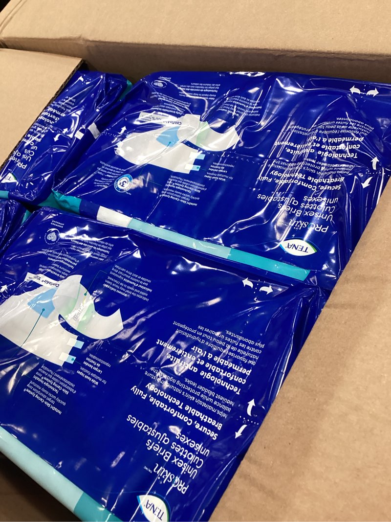 Condition photo showing Good Condition for tena proskin incontinence super briefs, adult diapers, super absorbency, bladder leaks control, large, 56 count large 56