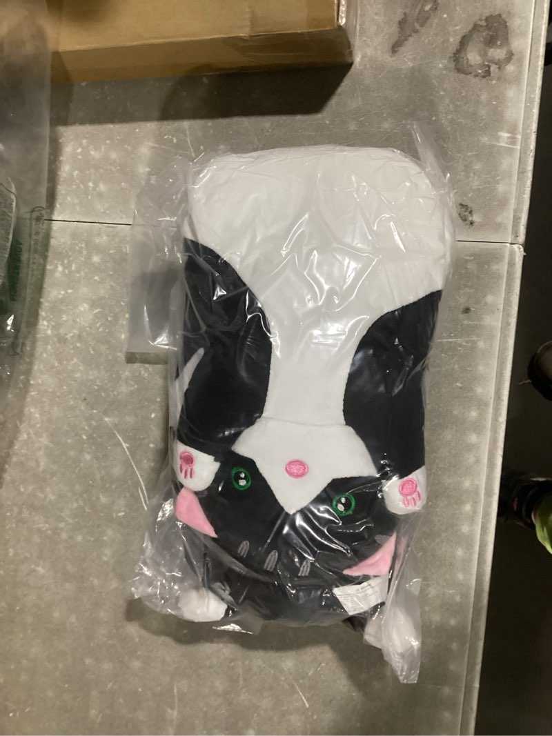 Condition photo showing Good Condition for Long Cat Plush Pillow Soft Cat Hugging Pillow Stuffed Animal Pillow Cute Kitty Sleeping Throw Pillow Gift for Kids(70cm/27.55inch,Black Black 27.55 inches