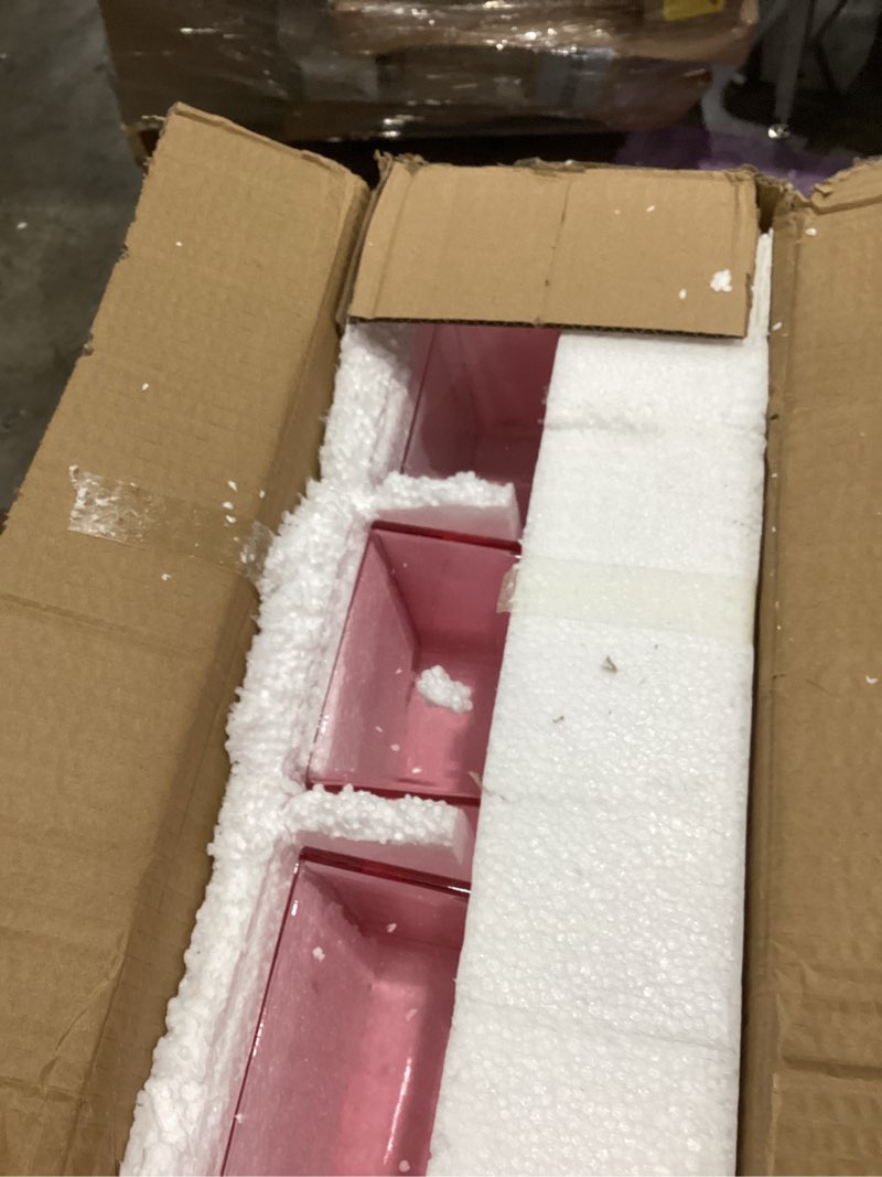 Condition photo showing Good Condition for square glass vases set of 9, 5" x 5" x 5" pink flower vases for centerpieces, square vase for flowers, small vase for wedding, party, home office decoration pink 5 inch-9 pcs