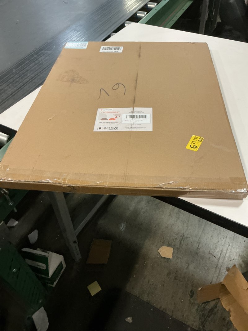 Condition photo showing New/Like New for upsimples 18x24 Picture Frame, Display Pictures 16x20 with Mat or 18 x 24 Without, Wall Hanging Poster Frames, Gold, 1 Pack Gold 18x24