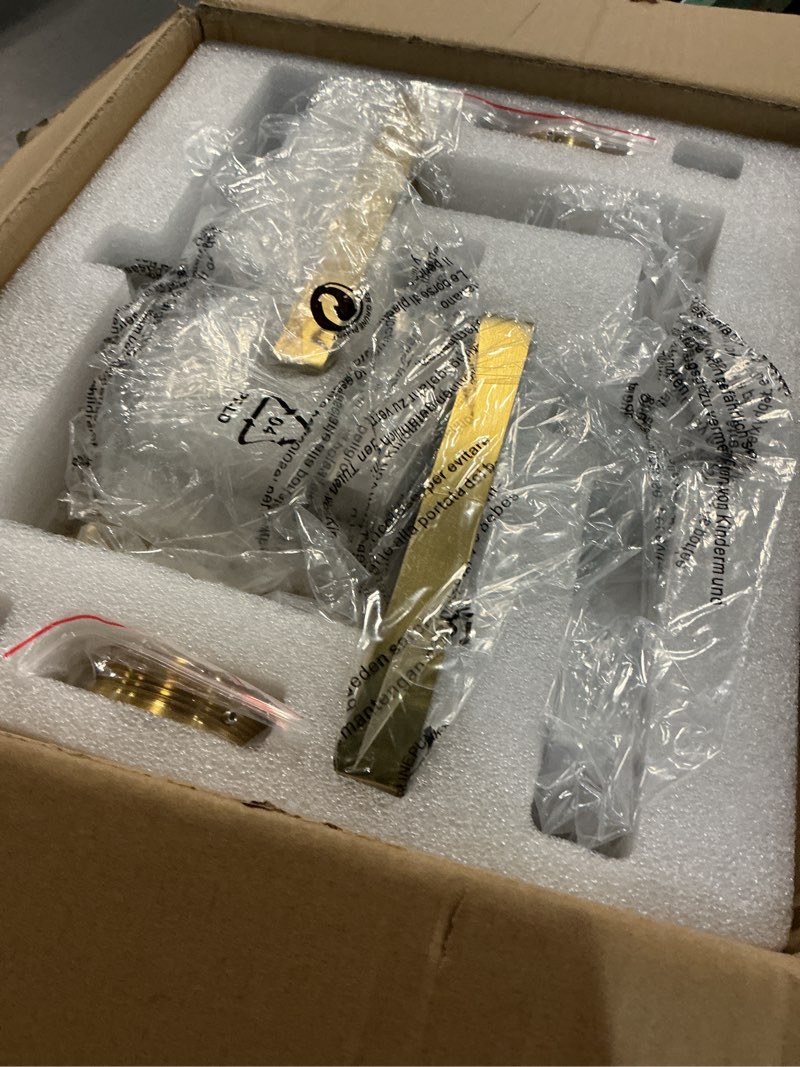 Condition photo showing New/Like New for Raindrop Brass Crystal Wall Sconce: Set of 2 Clear Solid Indoor Sconces with Bulbs - Luxury Modern Gold Light Fixtures - Dimmable Vanity Lamp for Bedroom Living Room Bathroom Hallway Bedside Lighting Elegant Gold 2 Pack