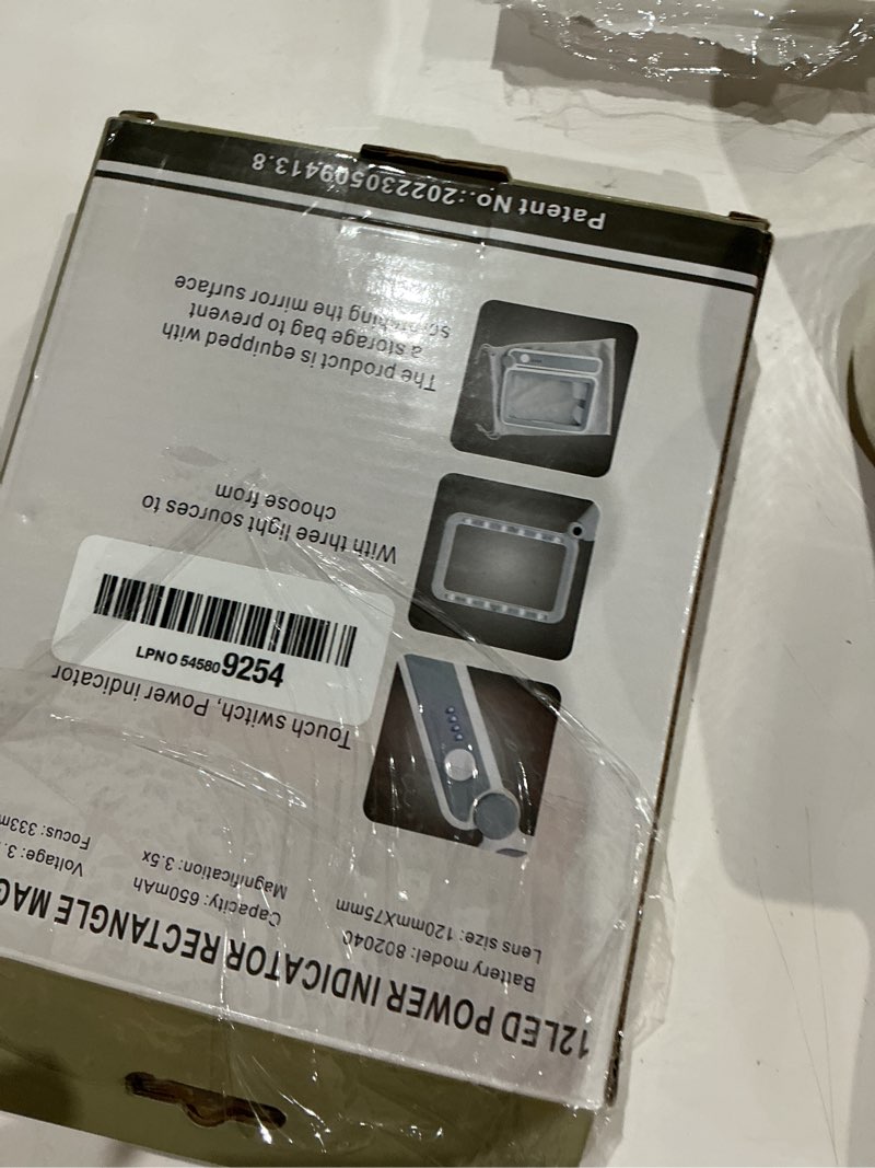 Condition photo showing Good Condition for magnifying glass with light for book reading - rechargeable 3.5x rectangle large portable led full-page, dimmable magnifier with folding handheld design for seniors & low vision grey white