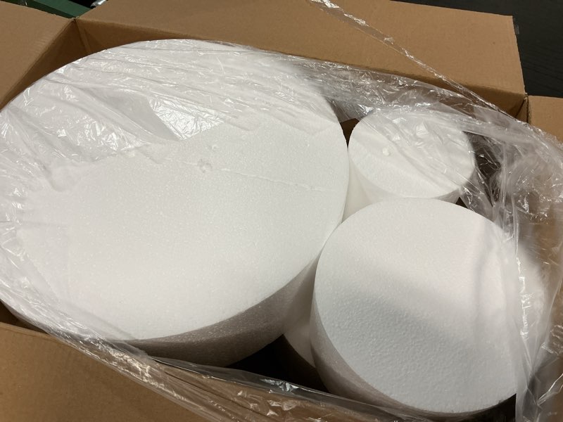 Condition photo showing Good Condition for Crafare 5 Tier Round Foam Cake Dummy Decorating 4“ 6” 8“ 10” 12“ Supplies for Wedding Baby Shower Birthday Party Cake Decoration 17.7 Inches Tall