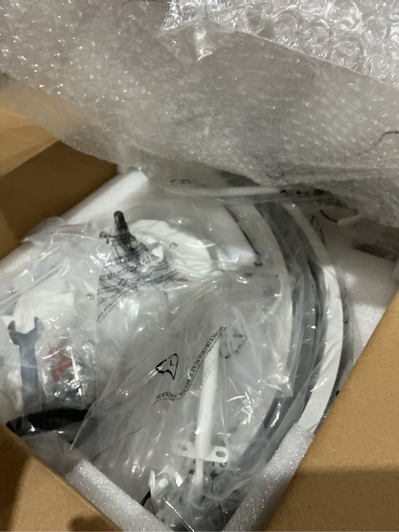 Condition photo showing As Is for zmishibo low profile ceiling fans with lights and remote, 20 inch flush mount ceiling fan with light, 3000k-6000k dimmable fandelier led fan light, 6 wind speeds white ceiling fans for bedroom white 20 inch
