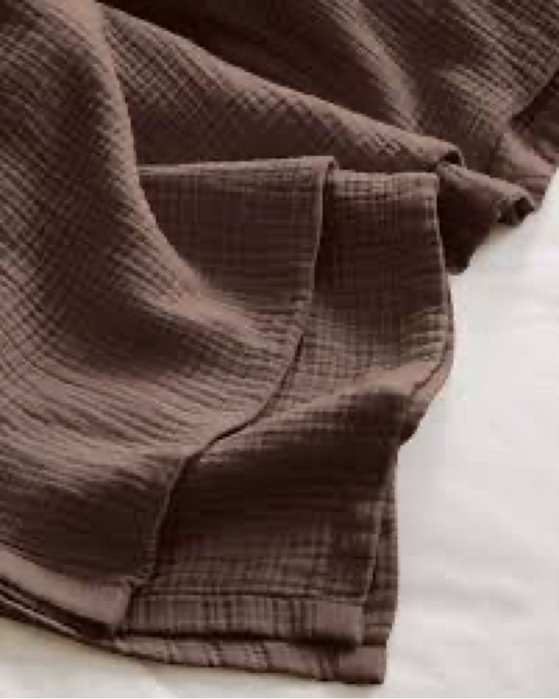 set of 3 quince organic cotton gauze duvet cover set color:chocolate size queen