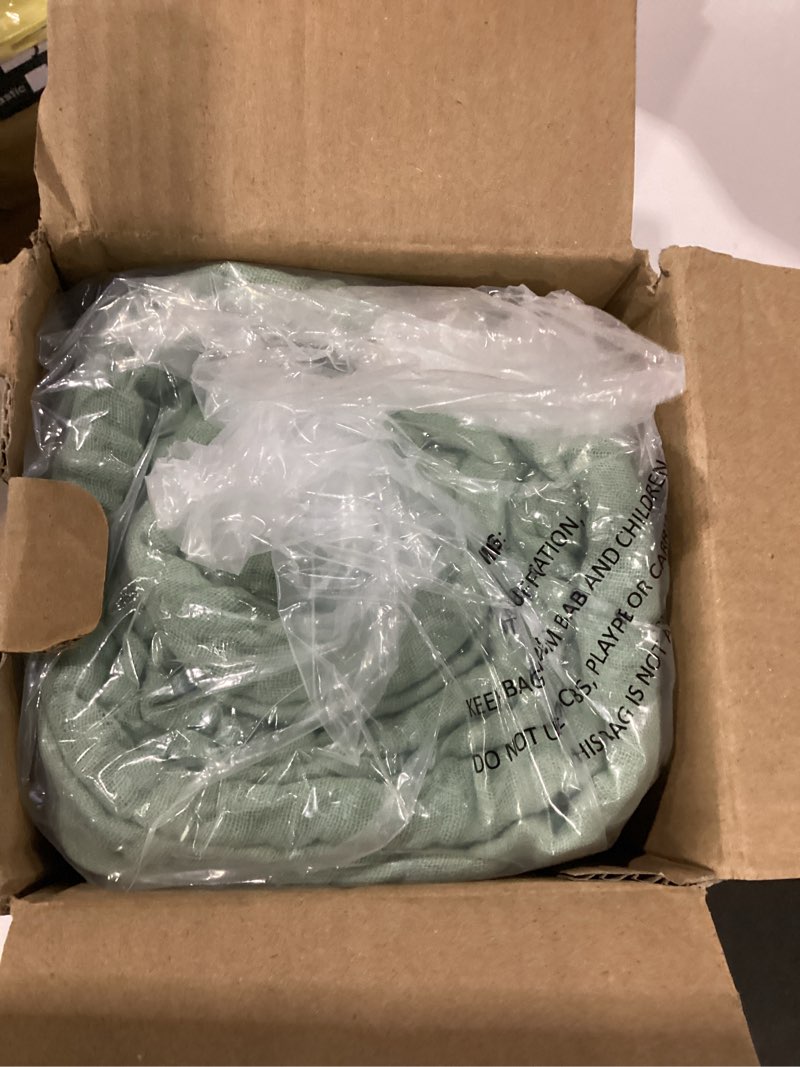 Condition photo showing New/Like New for emme muslin blankets for adults throw blanket for couch breathable gauze soft lightweight airy sage green throw xl 50" x 71" 10 - sage green throw xl (50" x 71")