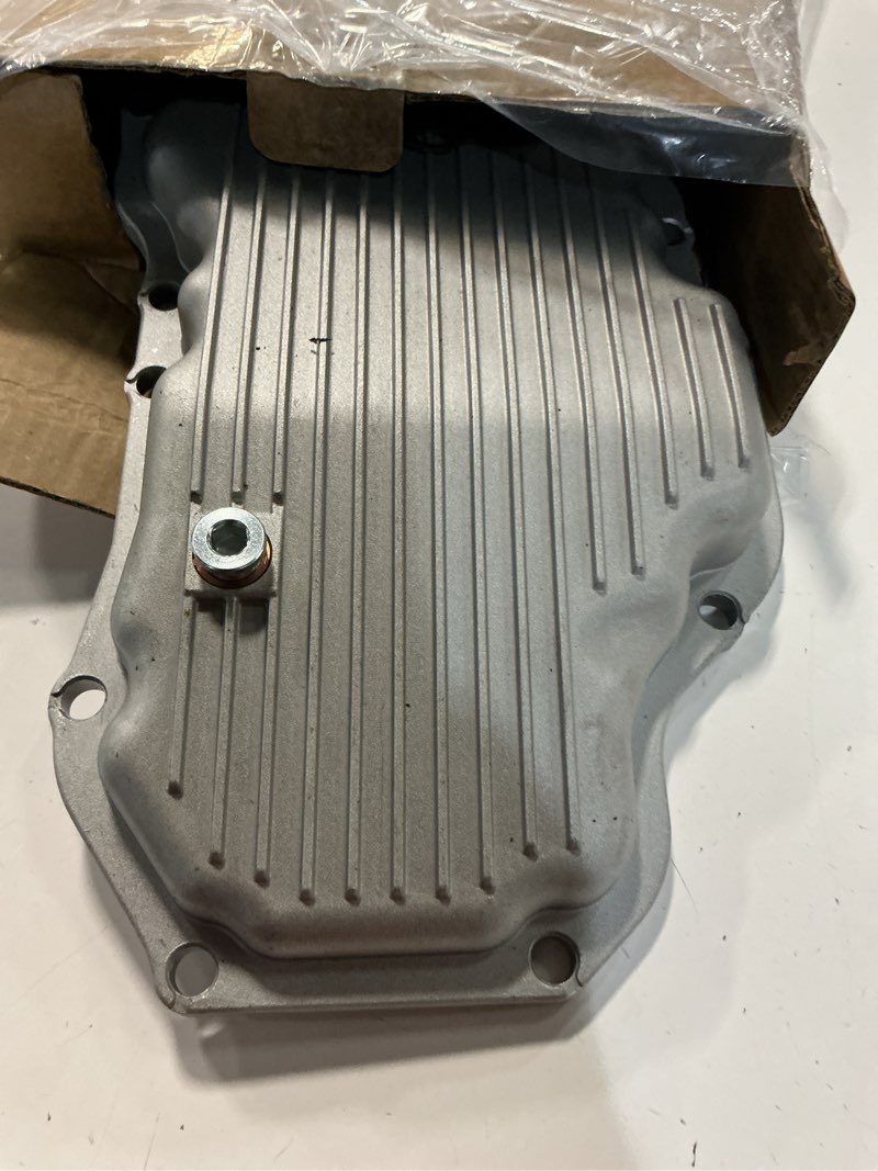 Condition photo showing Good Condition for upgraded aluminum engine oil pan with gasket strong magnet drain plug compatible with nissan rogue 1.5l 2021-2024 - columns replaces 11110 6rc1b,111106rc1b gray