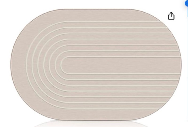 Elfcool Stone Bath Mat Diatomaceous Earth Shower Mat Non Slip Quick Dry Bath Stone Mat Super Absorbent Bathroom Floor Mat for Bathroom Kitchen Counter (Off White)